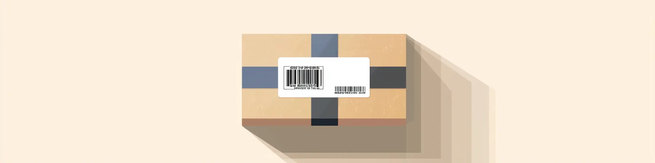 Illustriertes Paket mit Versandetikett und Barcode – Paket beschriften Anleitung